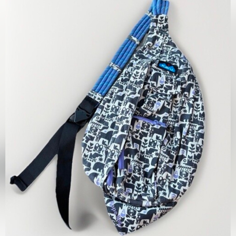 KAVU Rope Bag, Cozy Critters (Purple/Black/White) NWOT *FIRM* - Picture 2 of 9